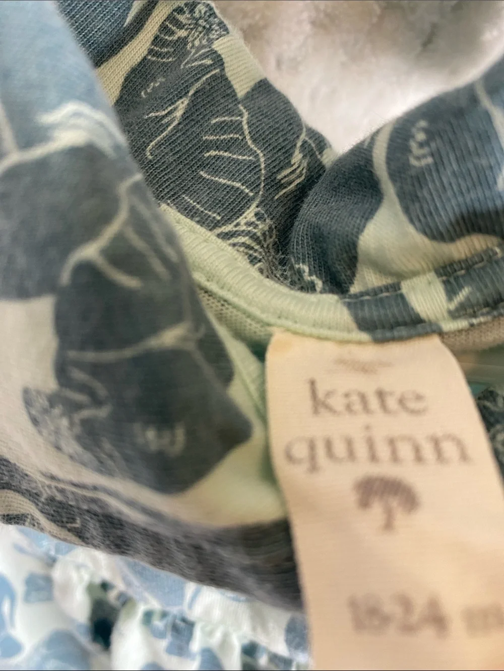 kate quinn Mint and Blue Elephants Print Dress with matching headband